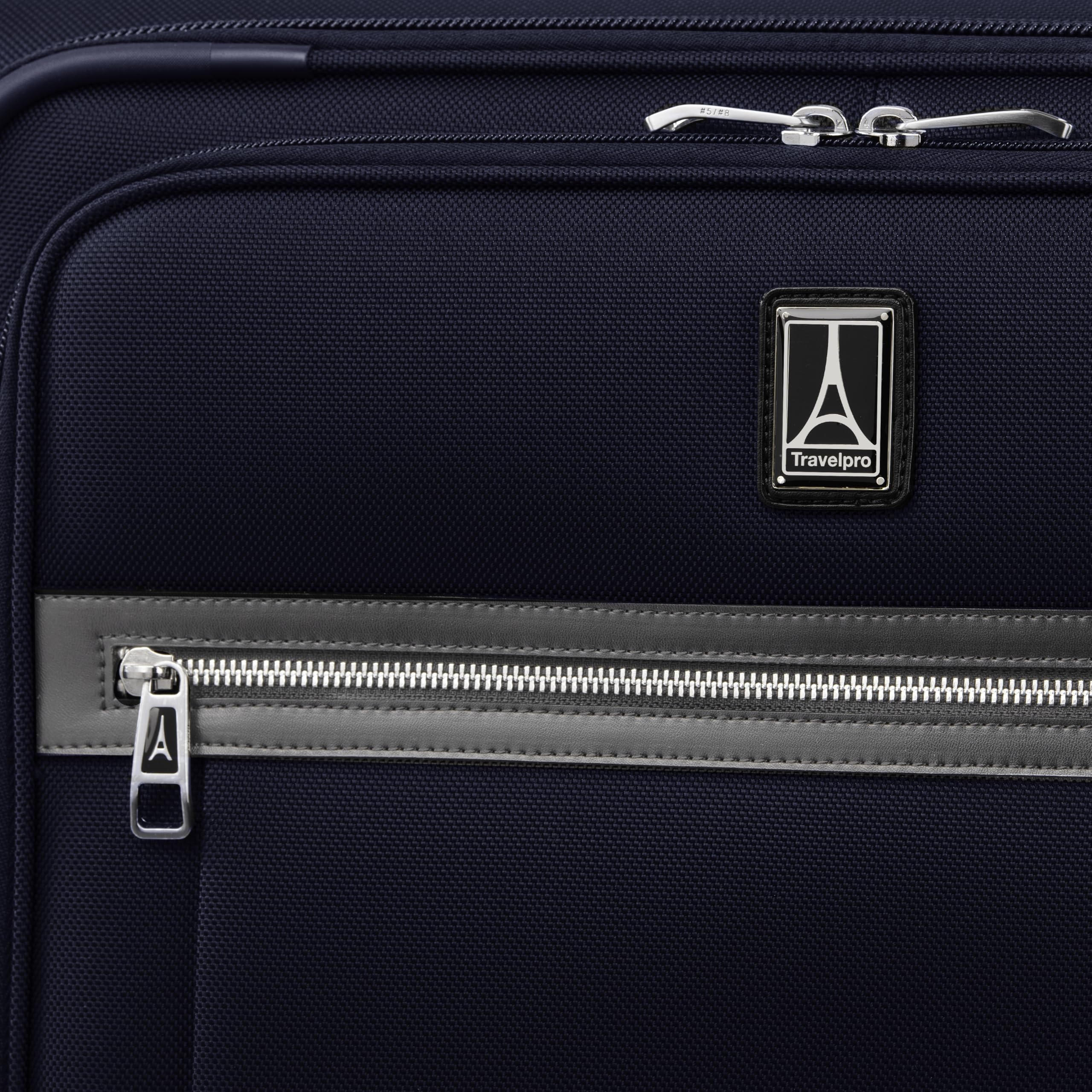 Travelpro Platinum Elite Softside Expandable Checked Luggage, 8 Wheel Spinner Large Suitcase, TSA Lock, Men and Women ( Dark Blue , Checked-Large 29-Inch ) Dark Blue Checked Large 29 Inch U1