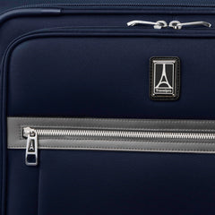Travelpro Platinum Elite Softside Expandable Checked Luggage, 8 Wheel Spinner Large Suitcase, TSA Lock, Men and Women ( Dark Blue , Checked-Medium 25-Inch ) Dark Blue Checked Medium 25 Inch U1