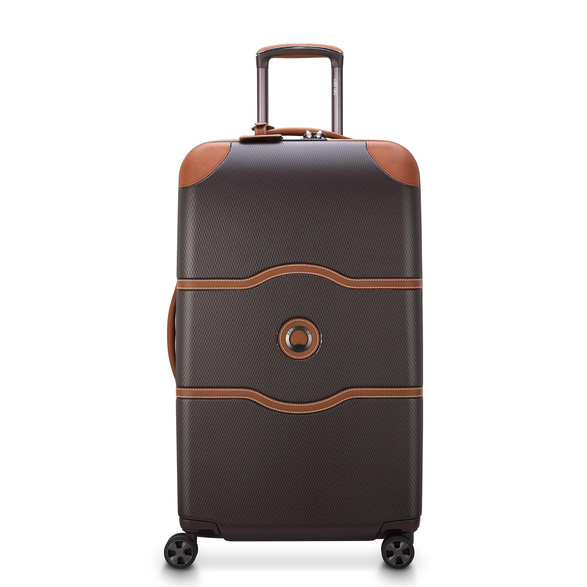 DELSEY Paris Chatelet Air 2.0 Hardside Luggage with Spinner Wheels ( Chocolate Brown , Checked-26 Inch Trunk ) Chocolate Brown Checked 26 Inch Trunk U4