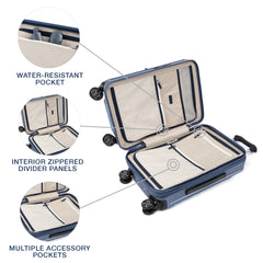 Travelpro Platinum Elite Hardside Expandable Spinner Wheel Luggage TSA Lock Hard Shell Polycarbonate Suitcase ( Dark Sky Blue , Carry-on 21-Inch ) Dark Sky Blue Carry On 21 Inch U5