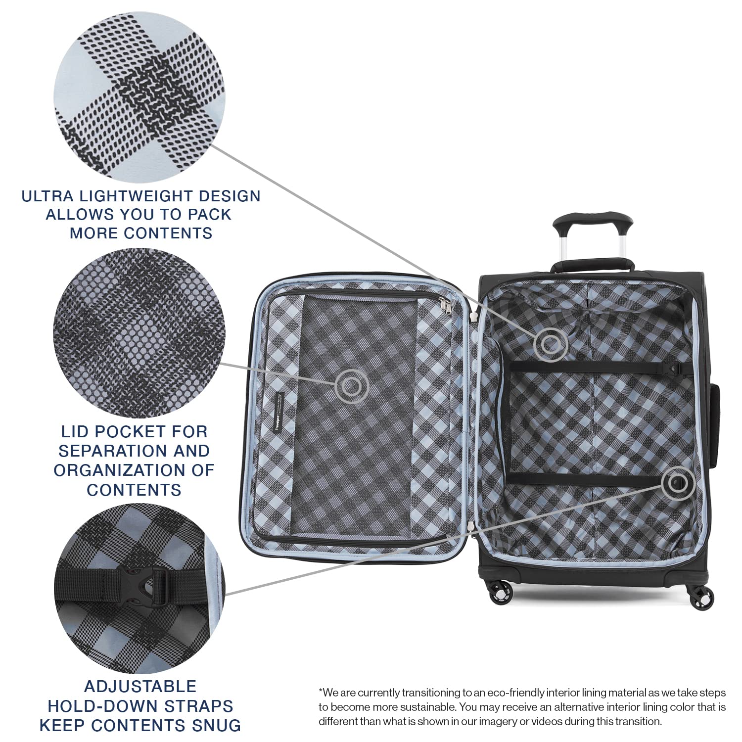 Travelpro Maxlite 5 Softside Expandable Luggage with 4 Spinner Wheels, Lightweight Suitcase, Men and Women U16