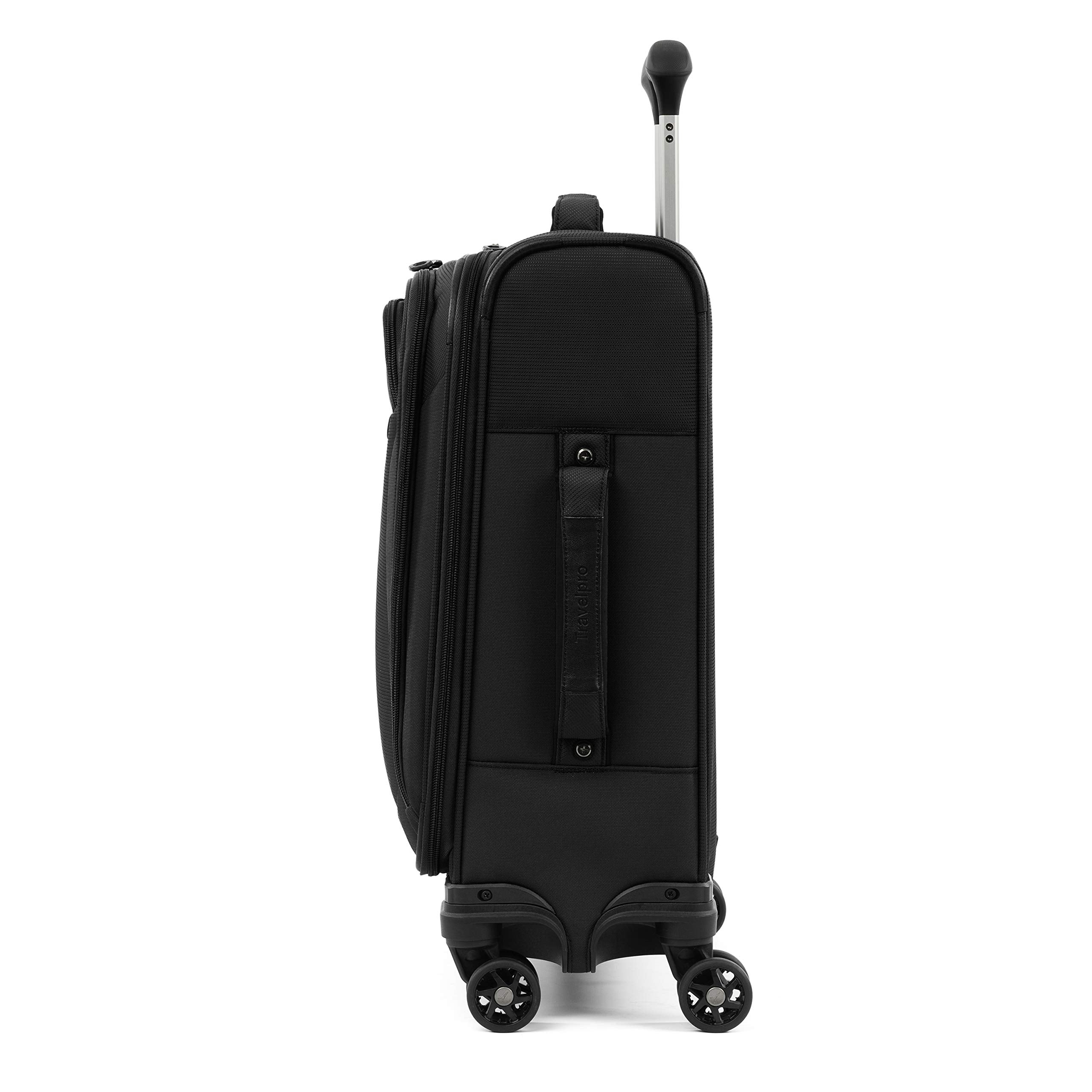 Travelpro Tourlite Softside Expandable Luggage with 4 Spinner Wheels, Lightweight Suitcase, Men and Women ( Black , Carry-On 19-Inch ) Black Carry On 19 Inch U14
