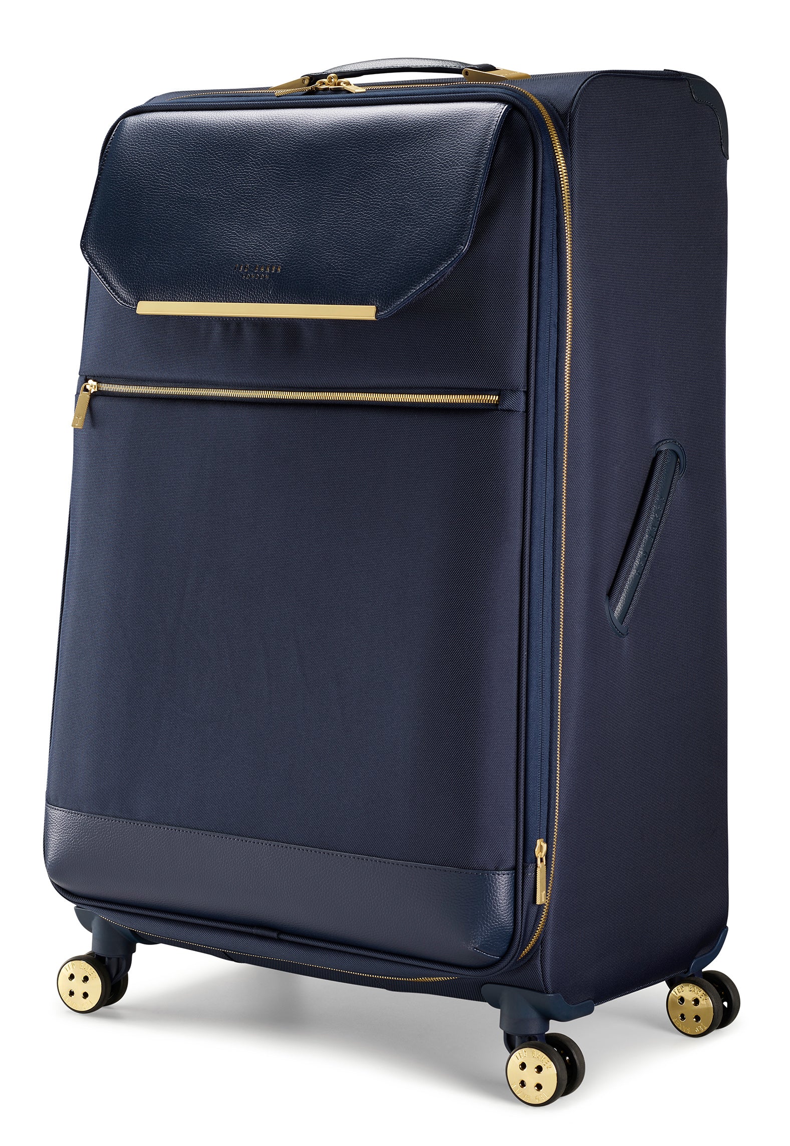 Ted Baker Albany Softside Lightweight Fashion Spinner Luggage Suitcase Navy Checked Large 29 Inch U1