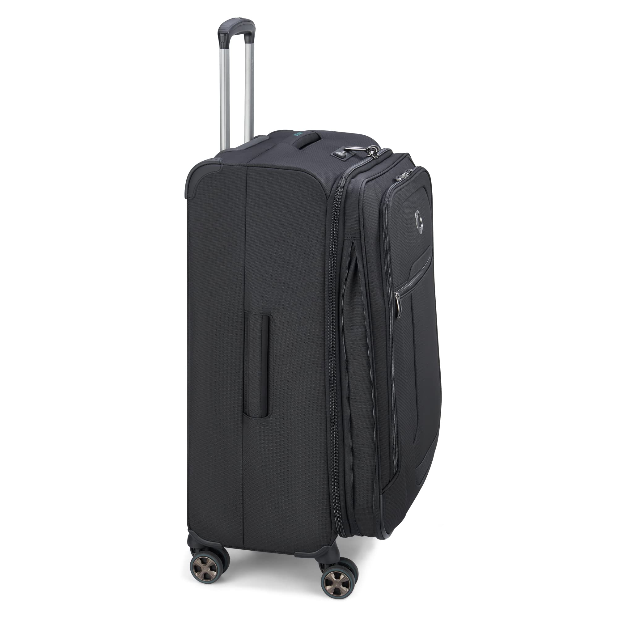 DELSEY Paris Helium DLX Softside Expandable Luggage with Spinner Wheels ( Black , Checked-Medium 25 Inch ) Black Checked Medium 25 Inch U2