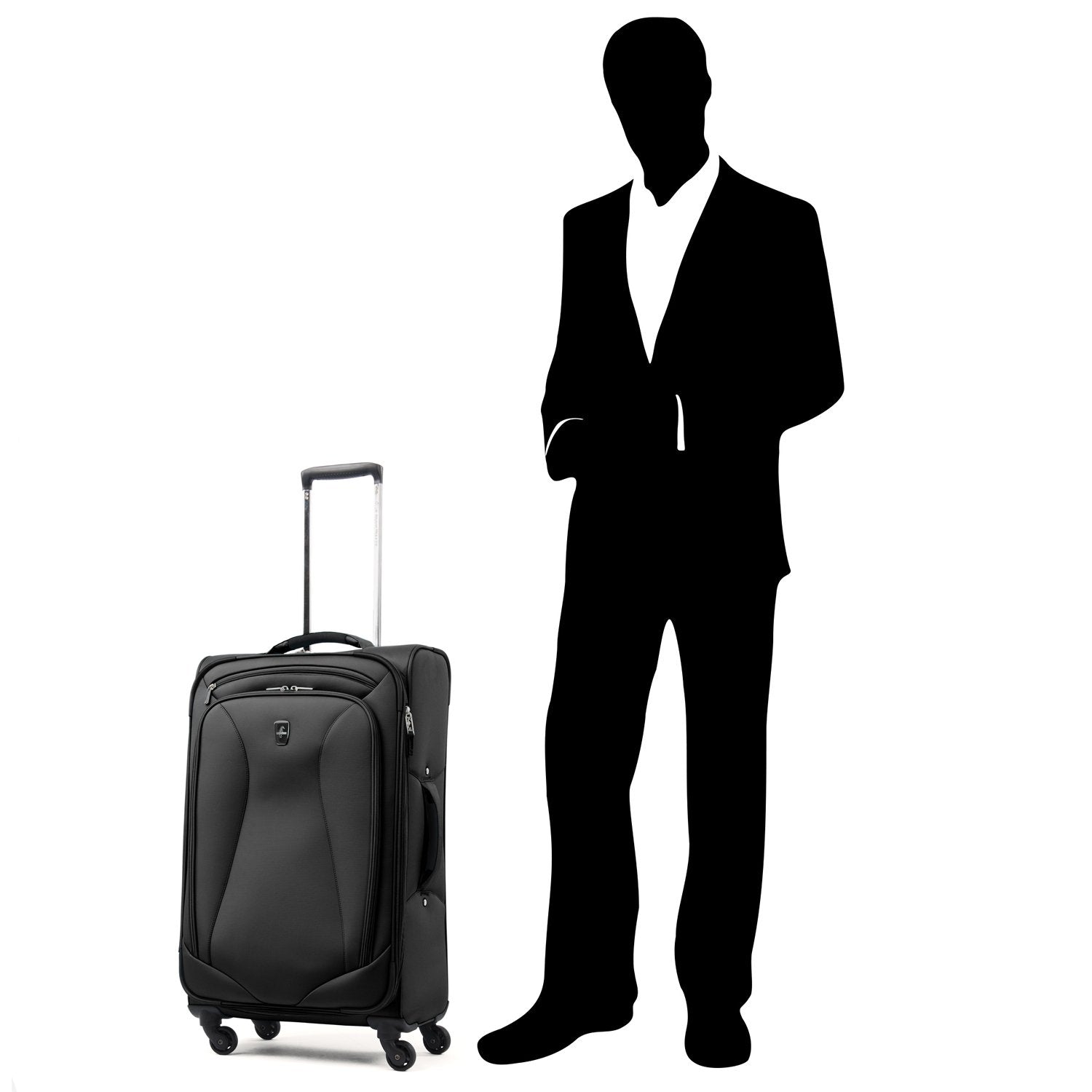 Atlantic Luggage Ultra Lite Softside Expandable Spinner ( Jade Black , Checked Medium 25-Inch ) Jade Black Checked Medium 25 Inch U6