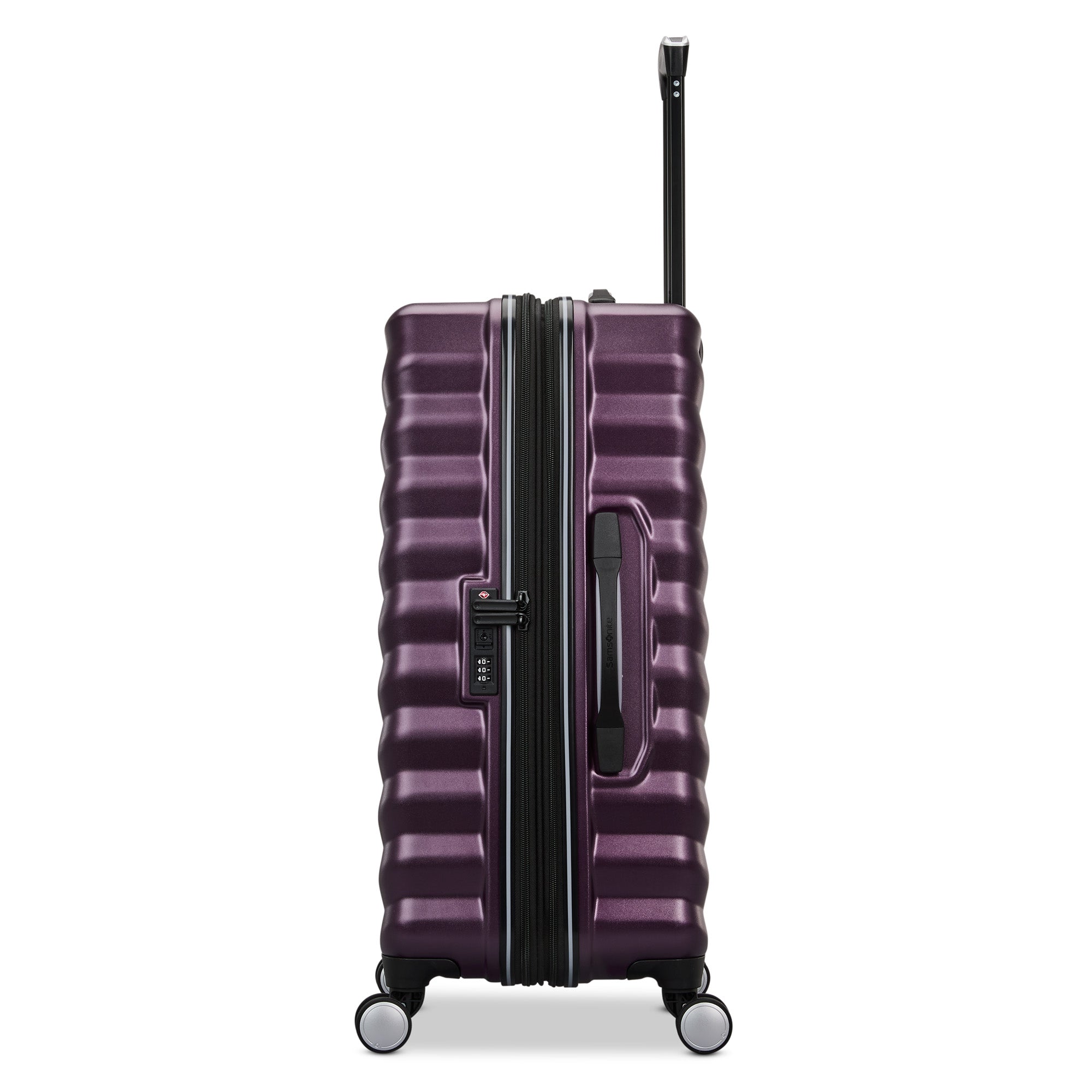 Samsonite Hard-Sided 24-Inch Lightweight Checked Medium Expandable Element Suitcase: Durable, 360 Spinner Wheels, Adjustable Telescopic Handle, TSA-Approved Lock ( Dusk Purple , 24-Inch Checked-Medium ) Dusk Purple 24 Inch Checked Medium U1