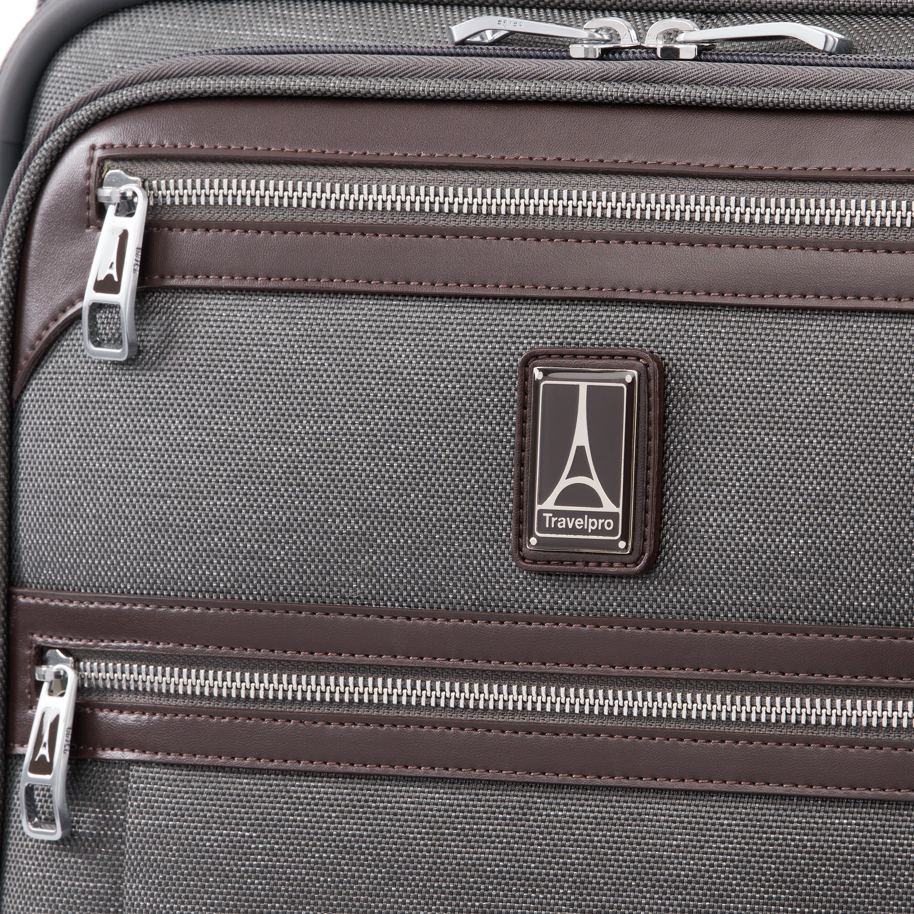 Travelpro Platinum Elite Softside Expandable Luggage, 2 Wheel Upright Suitcase, USB Port, Men and Women Vintage Grey Carry On 22 Inch U5
