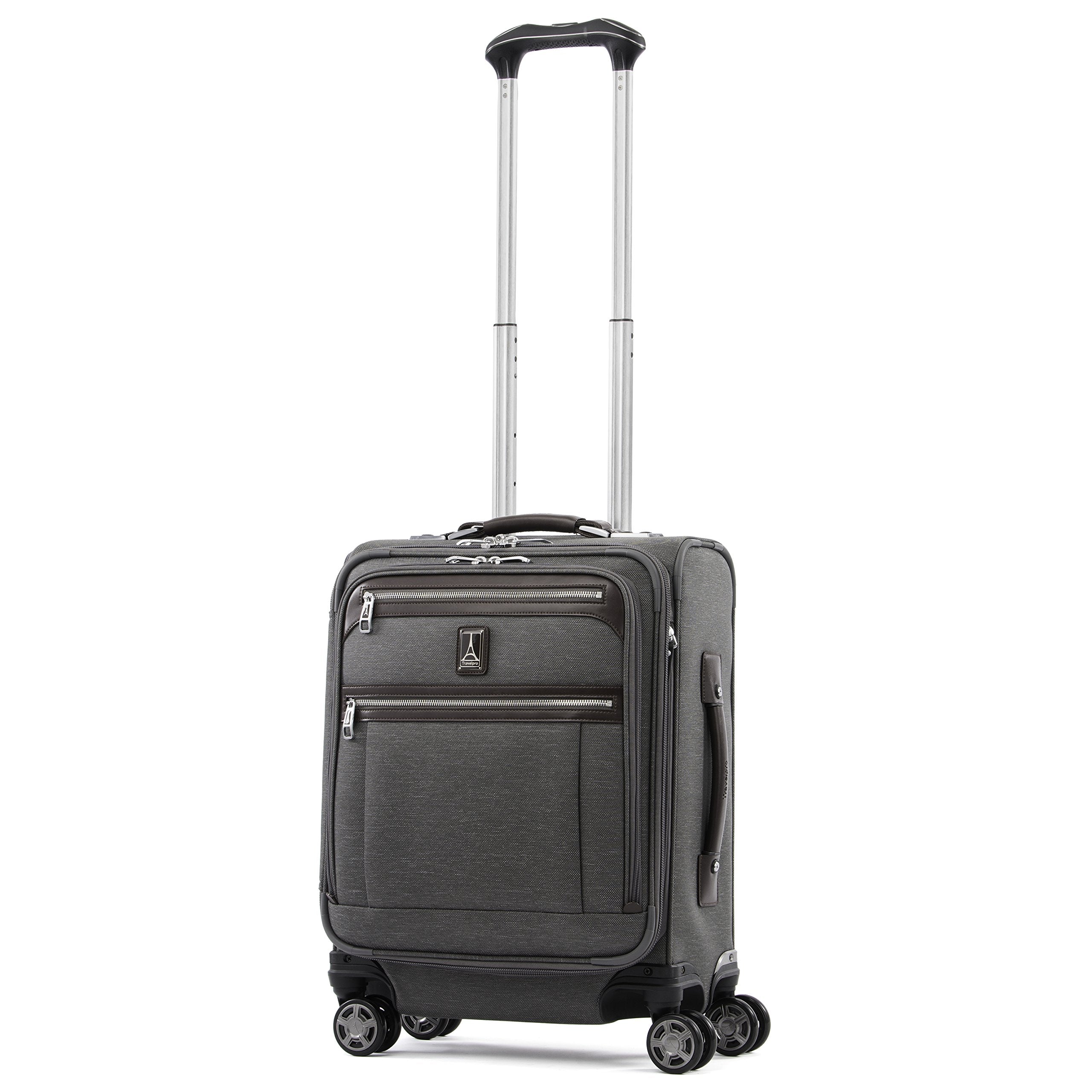 Travelpro Platinum Elite Softside Expandable Checked Luggage, 8 Wheel Spinner Large Suitcase, TSA Lock, Men and Women ( Vintage Grey , Carry-On 19-Inch ) Vintage Grey Carry On 19 Inch U4