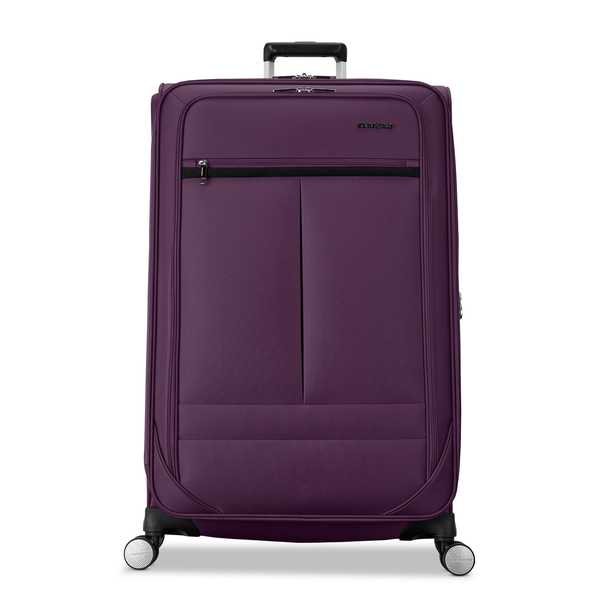 Samsonite Element Soft-Sided 29-Inch Lightweight Large Checked Expandable Suitcase: Durable, 360 Spinner Wheels, Adjustable Telescopic Handle, 2 Front & 1 Side Pocket ( Purple , 29-Inch Checked-Large ) Purple 29 Inch Checked Large U9