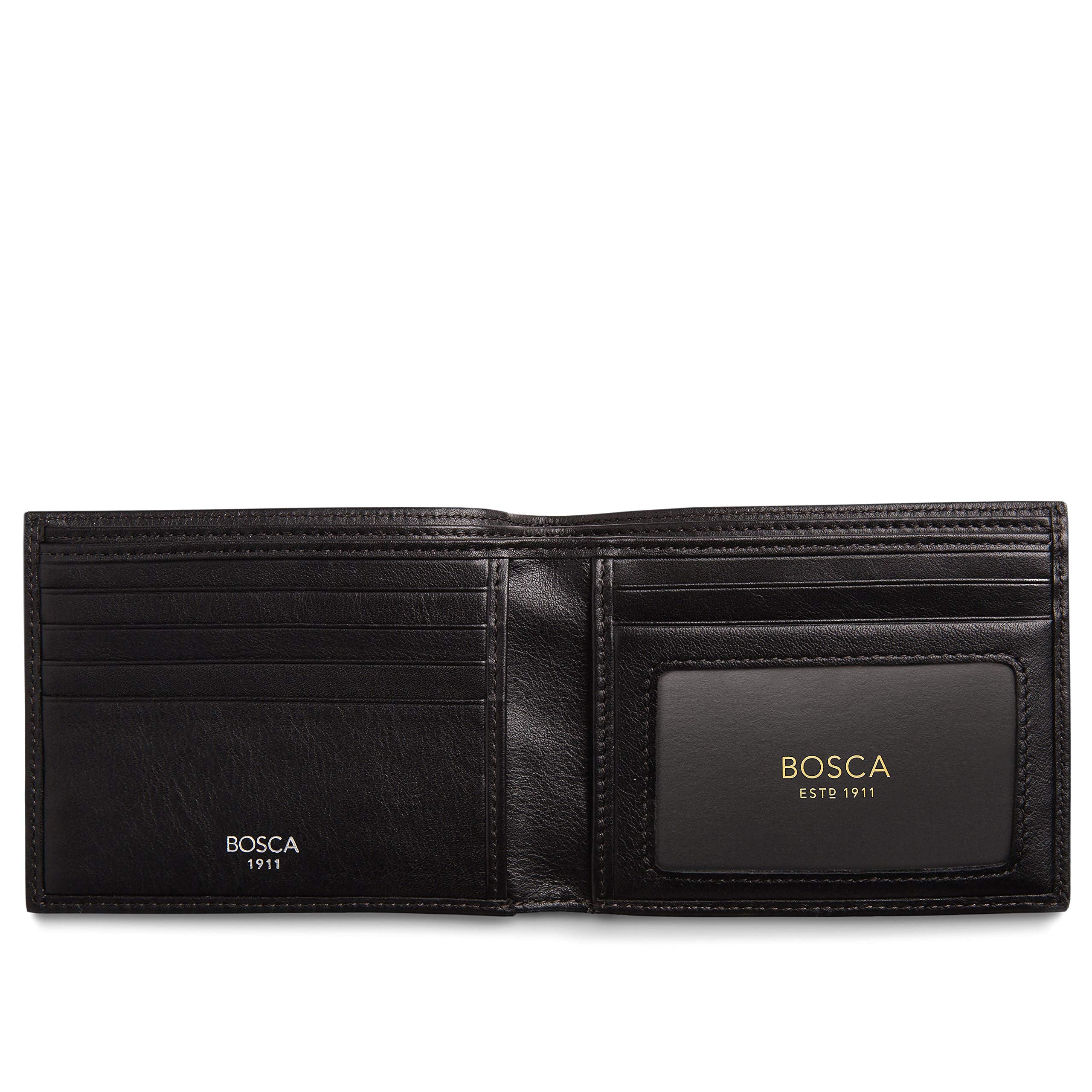 Bosca Men’s Wallet, Nappa Vitello Leather Executive I.D. Wallet with RFID Blocking ( Black , One Size ) Black One Size U6