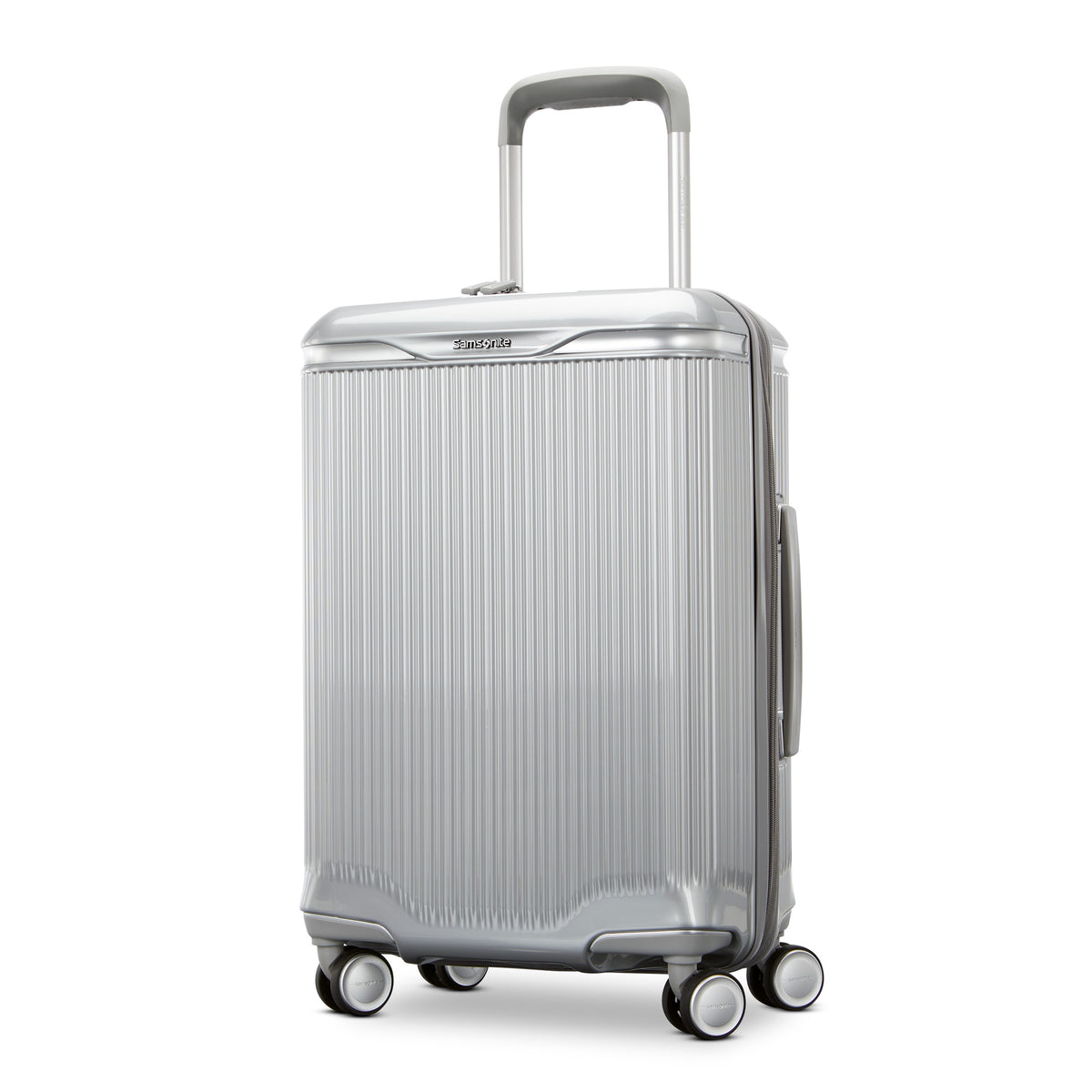 Samsonite Silhouette 18 Hardside Carry-On Expandable Spinner ( Metallic Silver , One Size ) Metallic Silver One Size U2