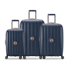 DELSEY Paris Carrousel Hardside Expandable Luggage with Spinner Wheels Navy 3 Piece Set 21 24 28 U2