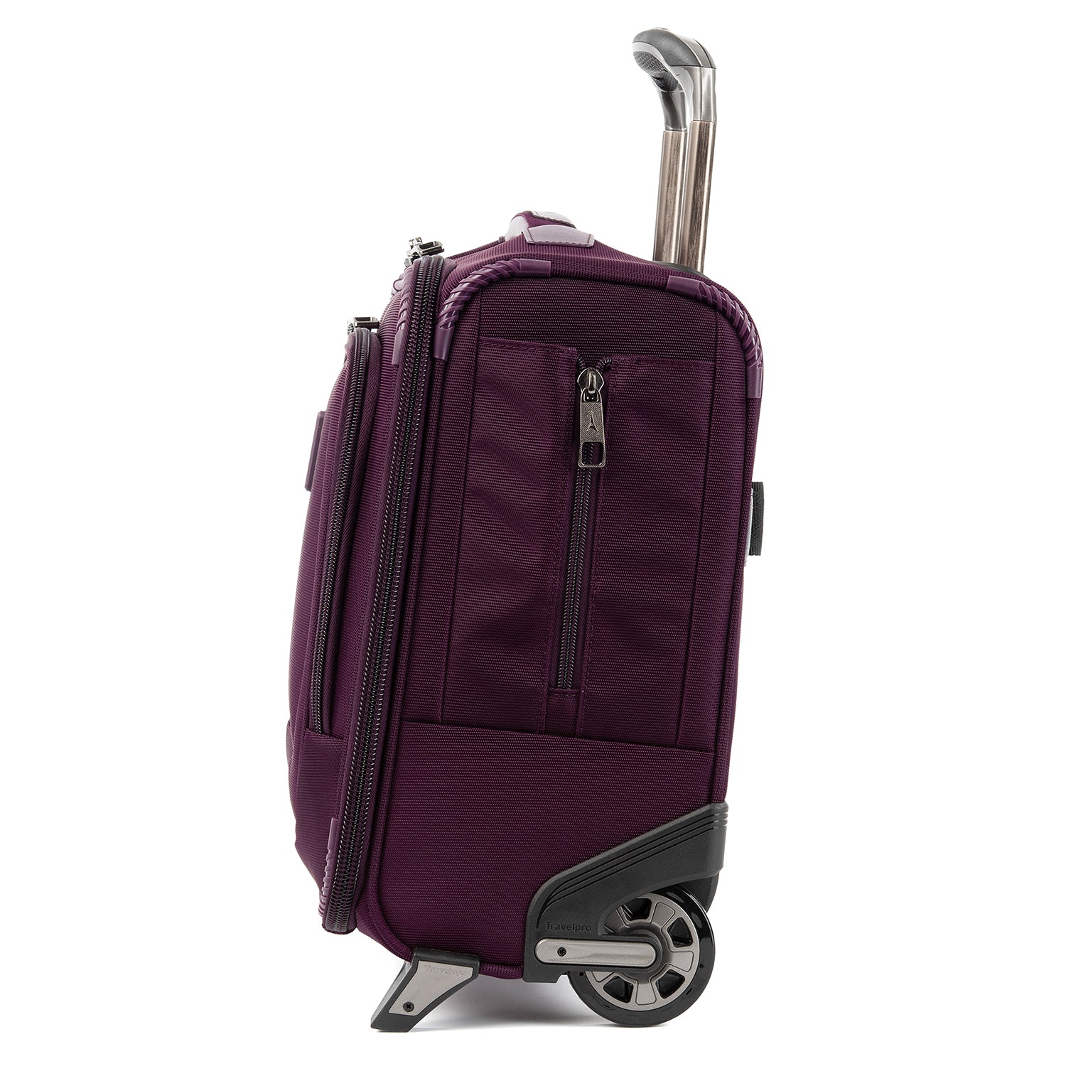 Travelpro Crew Versapack Carry-on 2 Wheel Upright Rolling Tote, 14-Inch Laptop or Tablet Pocket, Men and Women, Jet Black, 16.5-Inch Perfect Plum One Size U2
