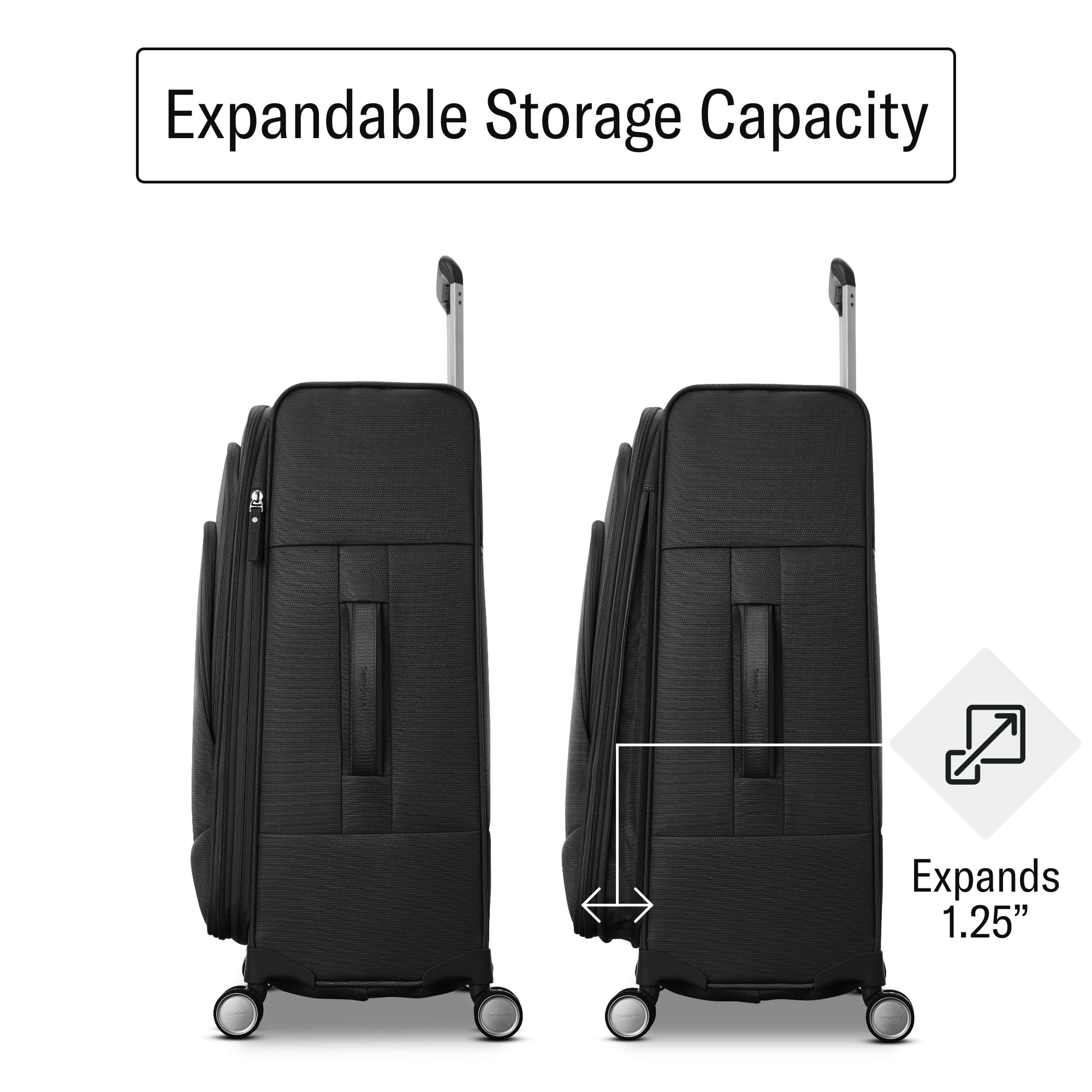 Samsonite UpLIFT Lightweight Softside Expandable Luggage ( Black , Carry-On ) Black Carry On U4