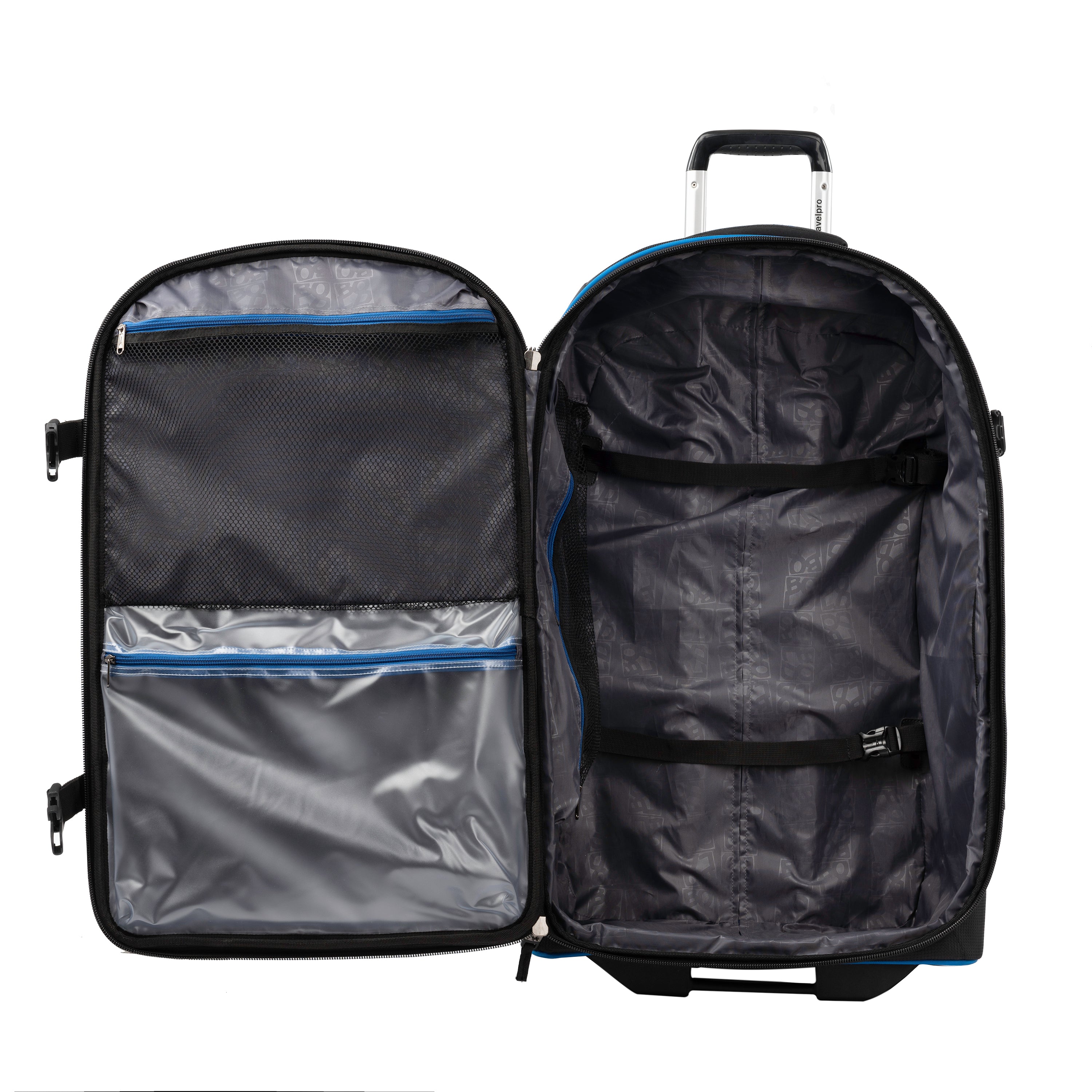 Travelpro Unisex-Adult Bold Softside Expandable Rollaboard Upright Luggage ( Blue/Black , Checked-Large 28-Inch ) Blue/Black Checked Large 28 Inch U2