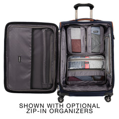 Travelpro Crew Versapack Softside Expandable Spinner Wheel Luggage ( Patriot Blue , Checked-Medium 25-Inch ) Patriot Blue Checked Medium 25 Inch U1