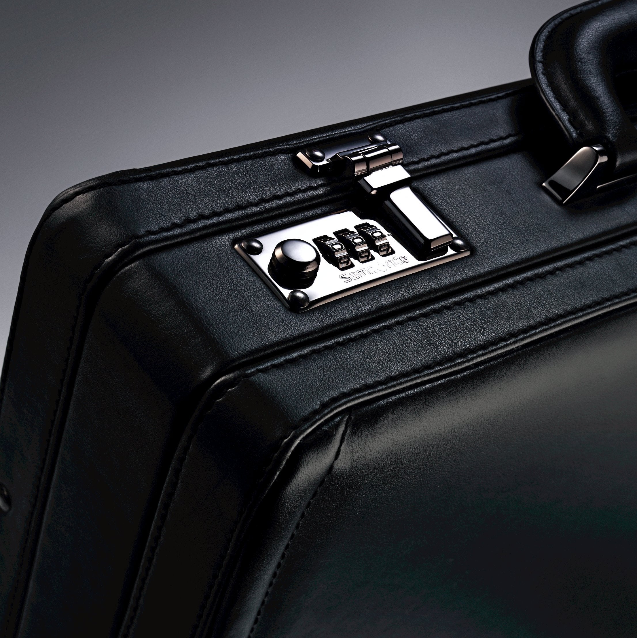 Samsonite Bonded Leather Attache 15.6 Black One Size U2