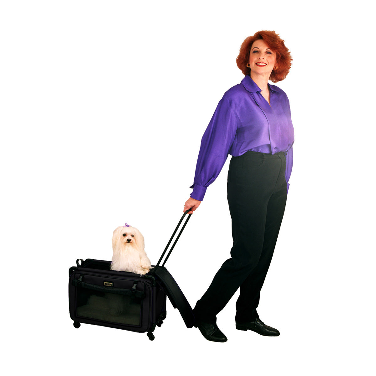 Tutto Lightweight Foldable Wheeled Pet Carriers ( Black , Medium ) Black Medium U5