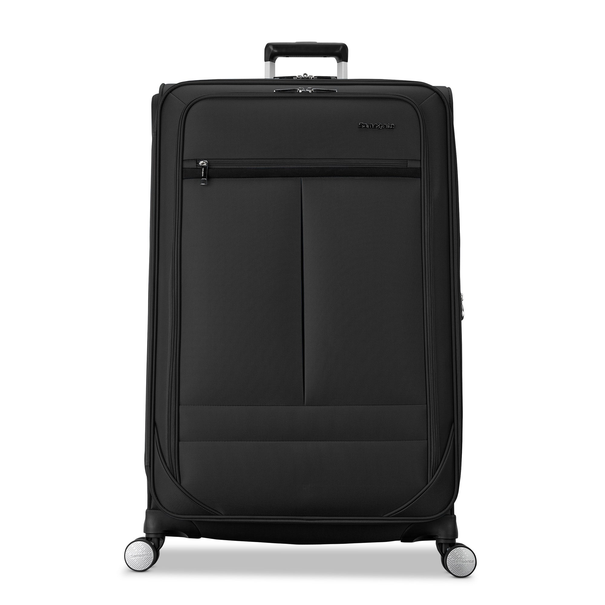 Samsonite Element Soft-Sided 29-Inch Lightweight Large Checked Expandable Suitcase: Durable, 360 Spinner Wheels, Adjustable Telescopic Handle, 2 Front & 1 Side Pocket ( Black , 29-Inch Checked-Large ) Black 29 Inch Checked Large U17