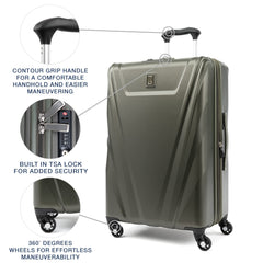 Travelpro Maxlite 5 Hardside Spinner Wheel Luggage Slate Green Checked Medium 25 Inch U2