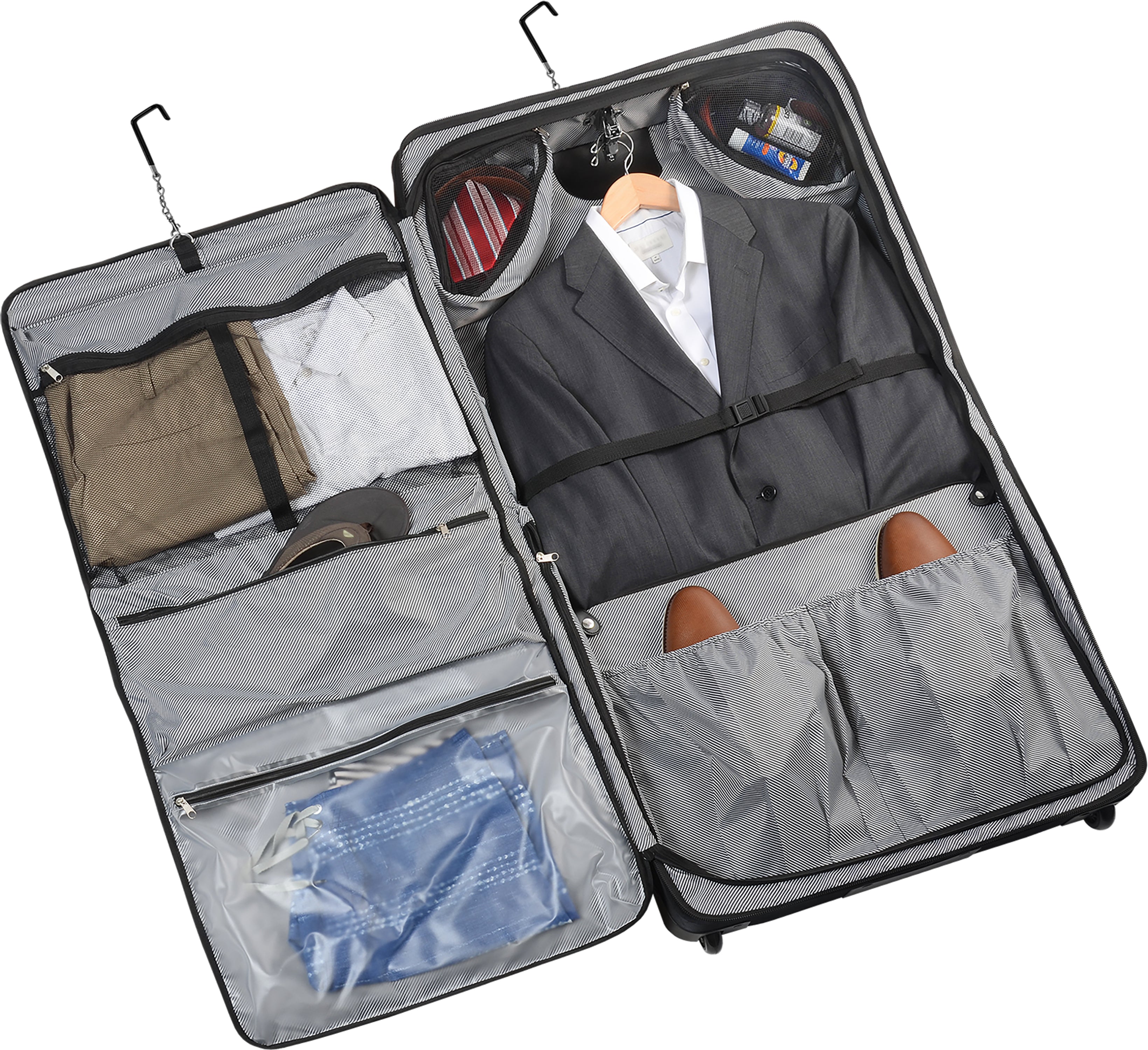 WallyBags® 45” Premium Rolling Garment Bag with multiple pockets Black One Size U5