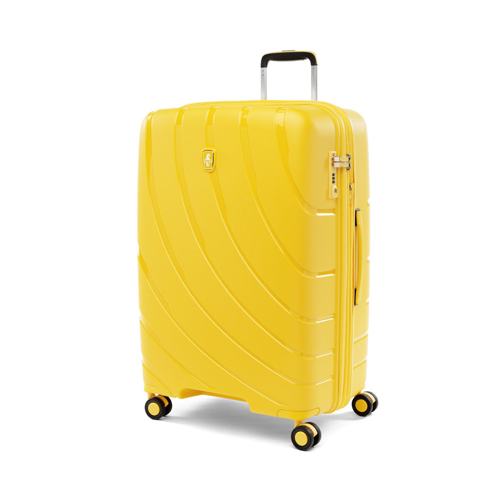 Atlantic Convertible Medium to Large Checked Expandable Hardside Spinner ( Sunshine Yellow , Medium-Large Check In ) Sunshine Yellow Medium Large Check In U5