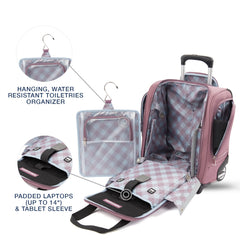 Travelpro Luggage Maxlite 5 Softside Lightweight Rolling Underseat Compact Carry on Upright 2 Wheel Bag, Men and Women ( Dusty Rose Pink , 15-Inch ) Dusty Rose Pink 15 Inch U9