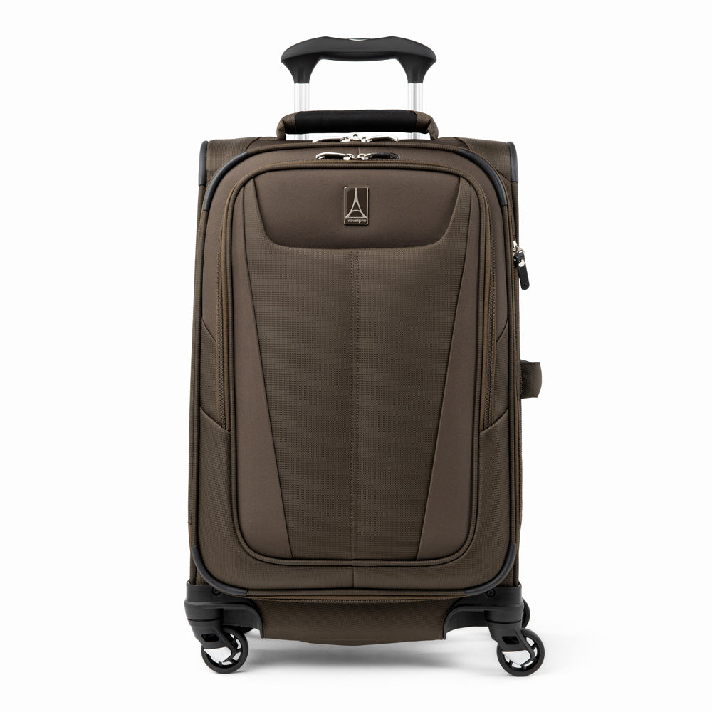 Travelpro Maxlite 5 Softside Expandable Luggage with 4 Spinner Wheels, Lightweight Suitcase, Men and Women Mocha Carry On 21 Inch U19