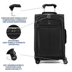 Travelpro Tourlite Softside 21" Expandable Luggage with 4 Spinner Wheels, Lightweight Suitcase, Carry-On ( Black , Carry-On 21-Inch ) Black Carry On 21 Inch U99