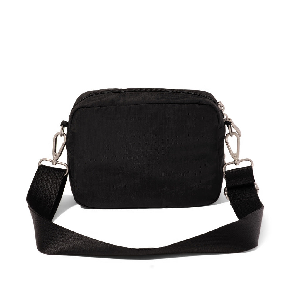 Baggallini Coastal Flip Lock Camera Bag Crossbody ( Black , One Size ) Black One Size U1
