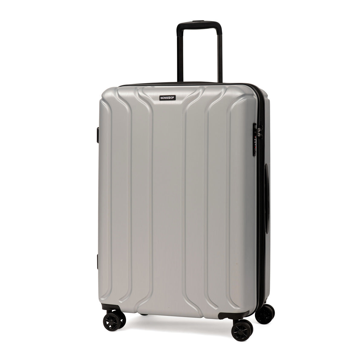 NONSTOP NEW YORK Luggage Expandable Spinner Wheels hard side shell Travel Suitcase Lightweight, TSA Lock, Double USB Port ( Silver , Checked-Large 28-Inch ) Silver Checked Large 28 Inch U30
