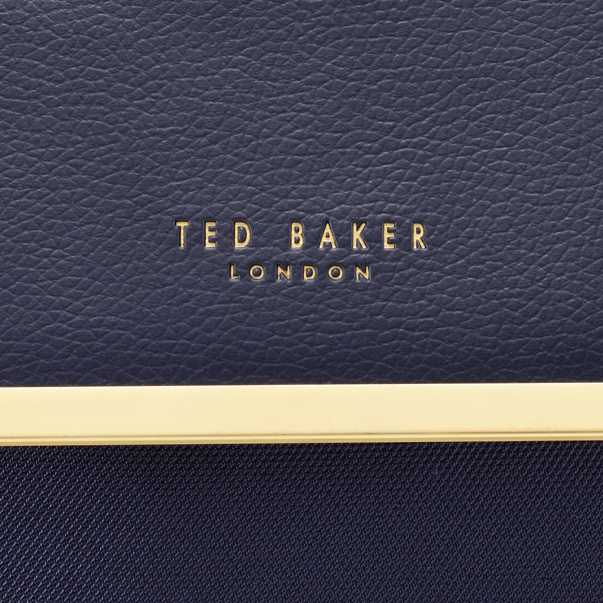 Ted Baker Albany Softside Lightweight Fashion Spinner Luggage Suitcase Navy Checked Large 29 Inch U1