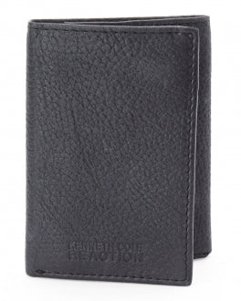 Kenneth Cole Reaction Genuine Leather Trifold Wallet ( Black ) Black  U1
