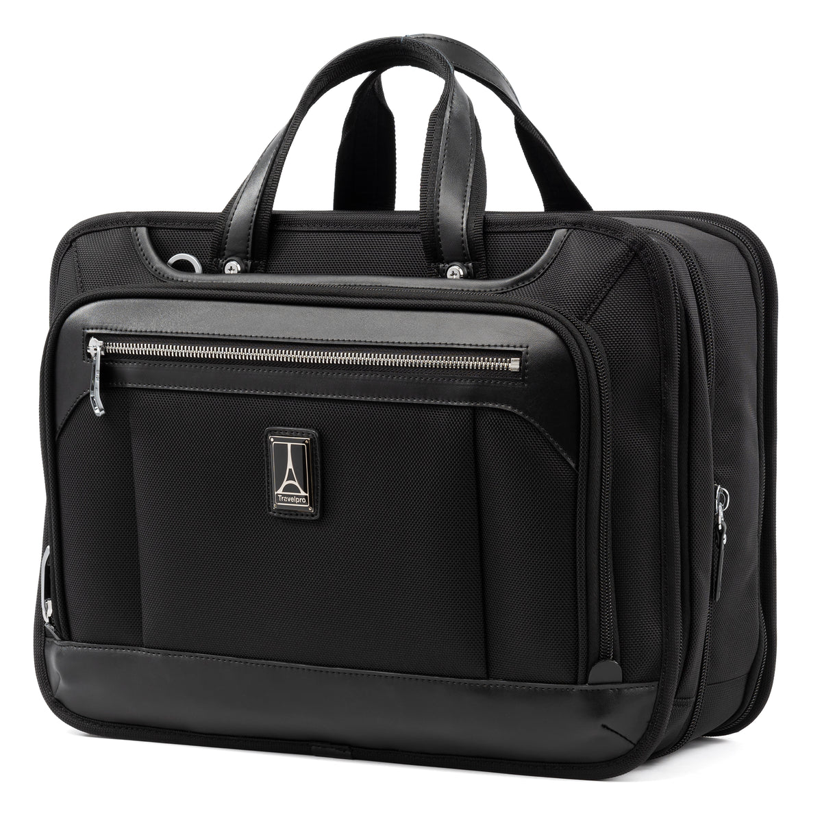 Travelpro Platinum Elite Expandable Business Laptop Briefcase, Fits up to 15.6 Laptop, Work School Travel, Men and Women Shadow Black 16 Inch U1