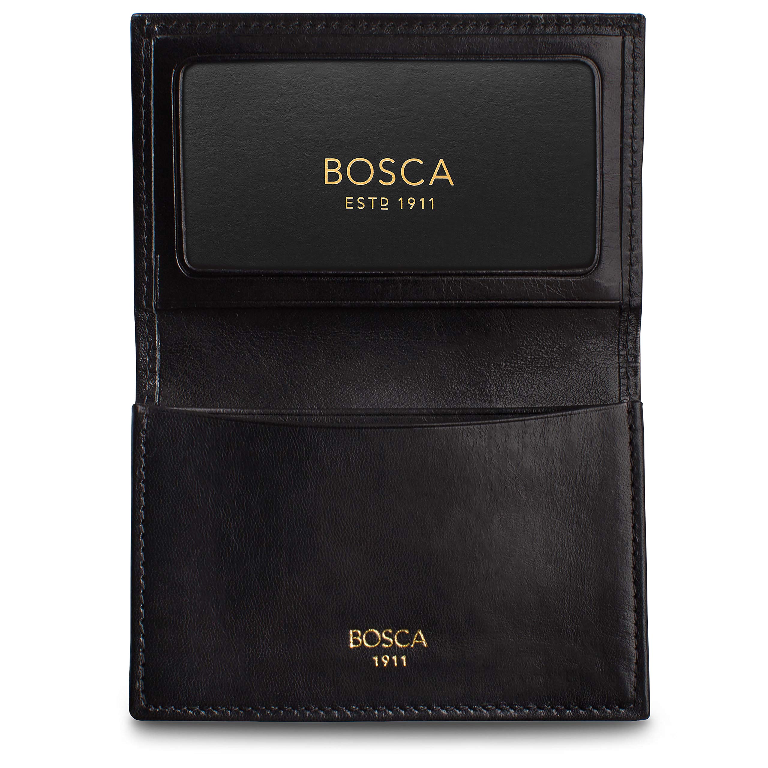 Bosca Men's Wallet, Old Leather Full Gusset 2-Pocket Card Case Wallet with I.D. Window ( Black , One Size ) Black One Size U4