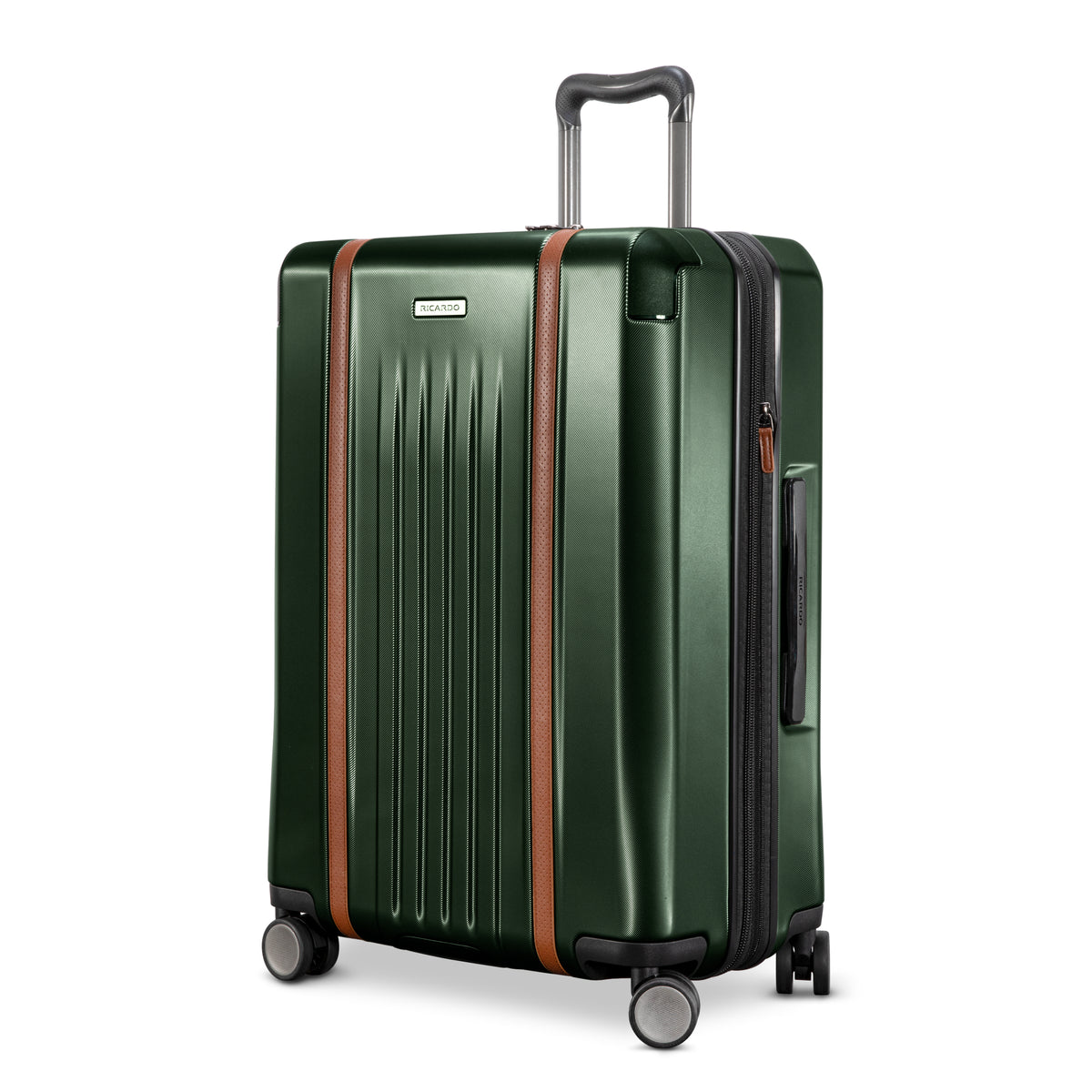Ricardo Beverly Hills Montecito 2.0 Hardside with Dual Spinning Wheels, Expandable with Comfort Grip for Easy Packing and Moving, Men and Women ( Hunter Green , Check-In Medium 25-Inch ) Hunter Green Check In Medium 25 Inch U1