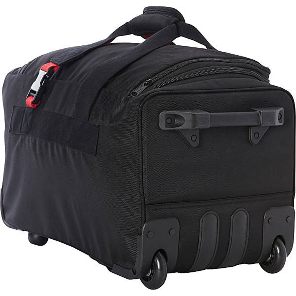 A.SAKS Luggage Lightweight Rolling Trolley Duffel with Wheels ( Black/Red , One Size ) Black/Red One Size U5