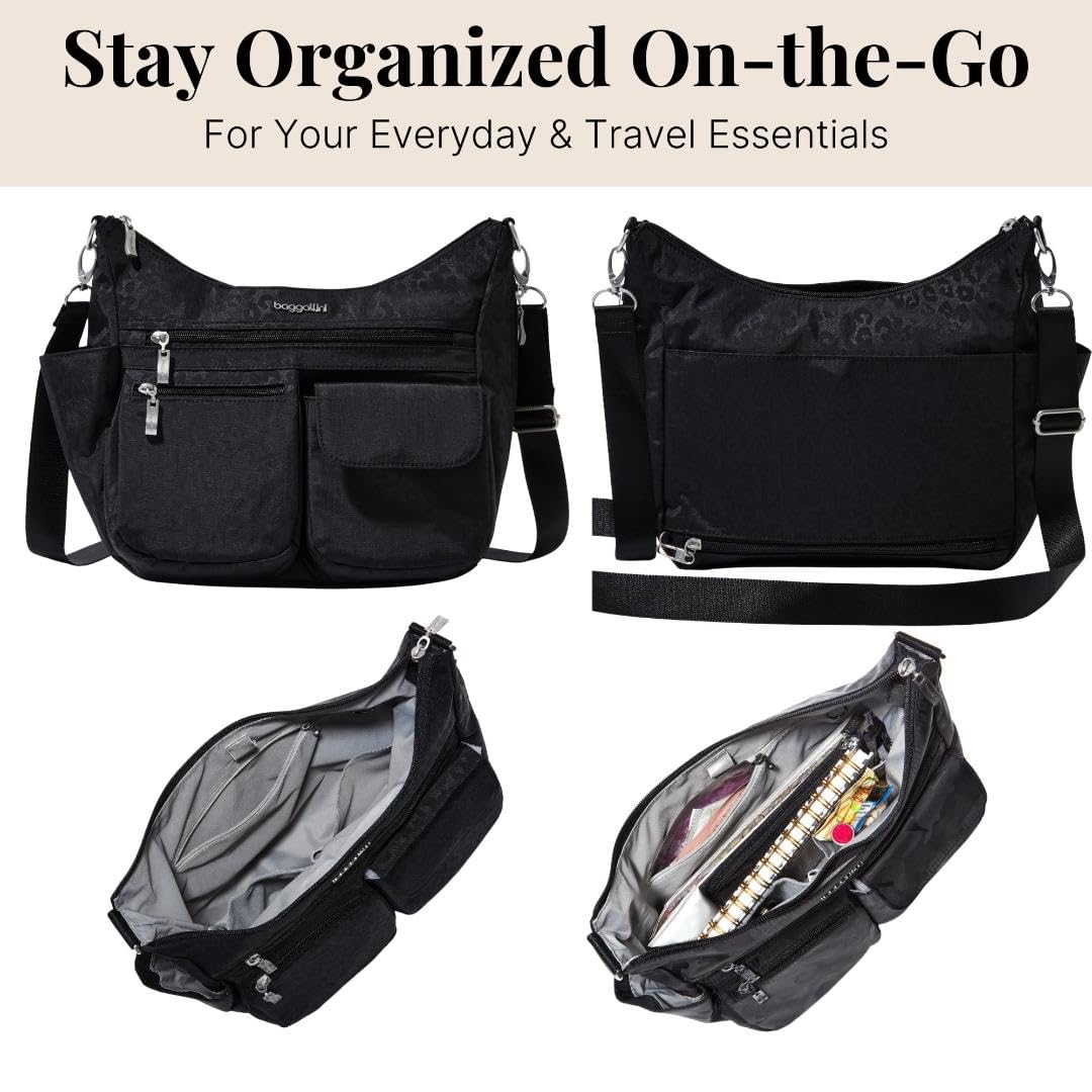 Baggallini Modern Everywhere Bag ( Black Cheetah Emboss , One Size ) Black Cheetah Emboss One Size U1