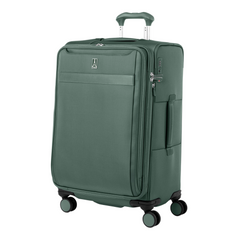 Travelpro Versapack + Lightweight Softside Expandable Checked Luggage, 8 Spinner Suitcase, TSA Lock, Men and Women ( Desert Sage , Checked Medium 25-Inch ) Desert Sage Checked Medium 25 Inch U1