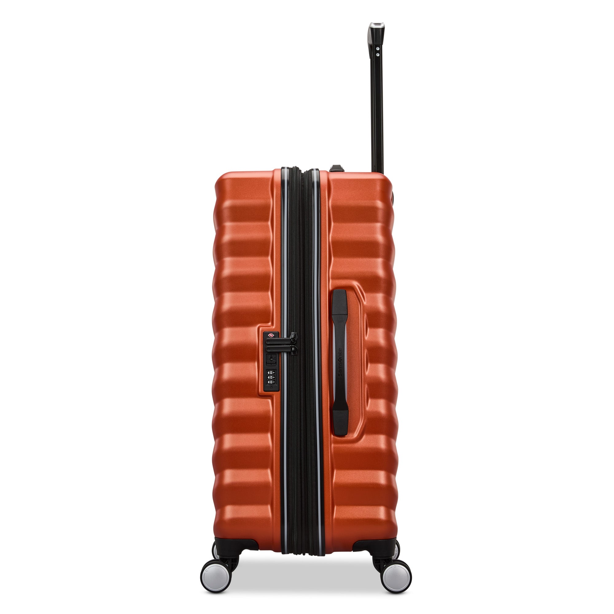 Samsonite Hard-Sided 24-Inch Lightweight Checked Medium Expandable Element Suitcase: Durable, 360 Spinner Wheels, Adjustable Telescopic Handle, TSA-Approved Lock ( Copper Orange , 24-Inch Checked-Medium ) Copper Orange 24 Inch Checked Medium U1