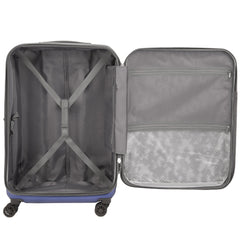 Delsey Paris Helium Shadow Hardside Luggage Expandable Spinner Trolley Collection ( Navy , Checked-Medium 25 Inch ) Navy Checked Medium 25 Inch U1