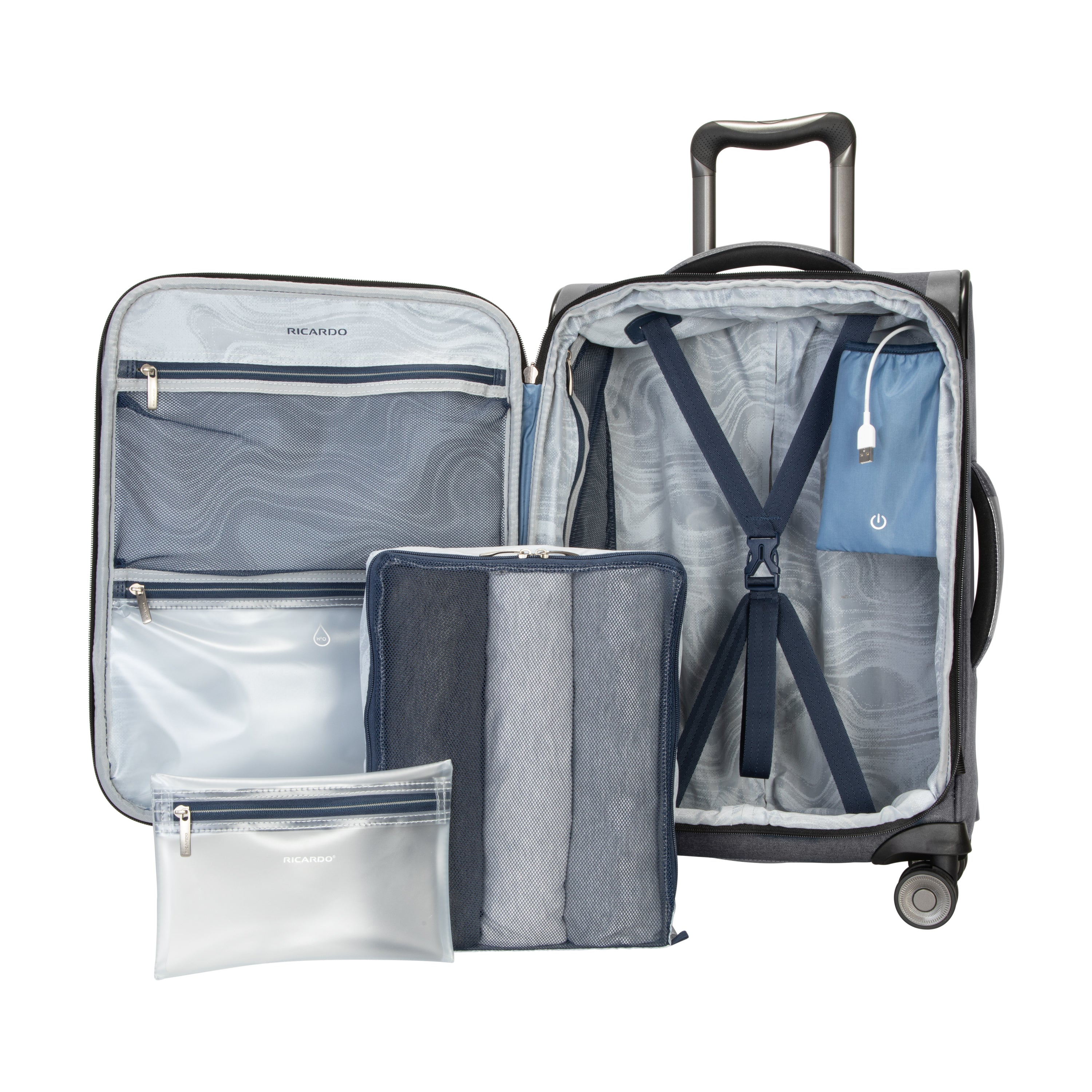 Ricardo Beverly Hills Malibu Bay 3.0 Softside, 4 Wheel Spinner, Lightweight Suitcase, Unisex, Stylish U1