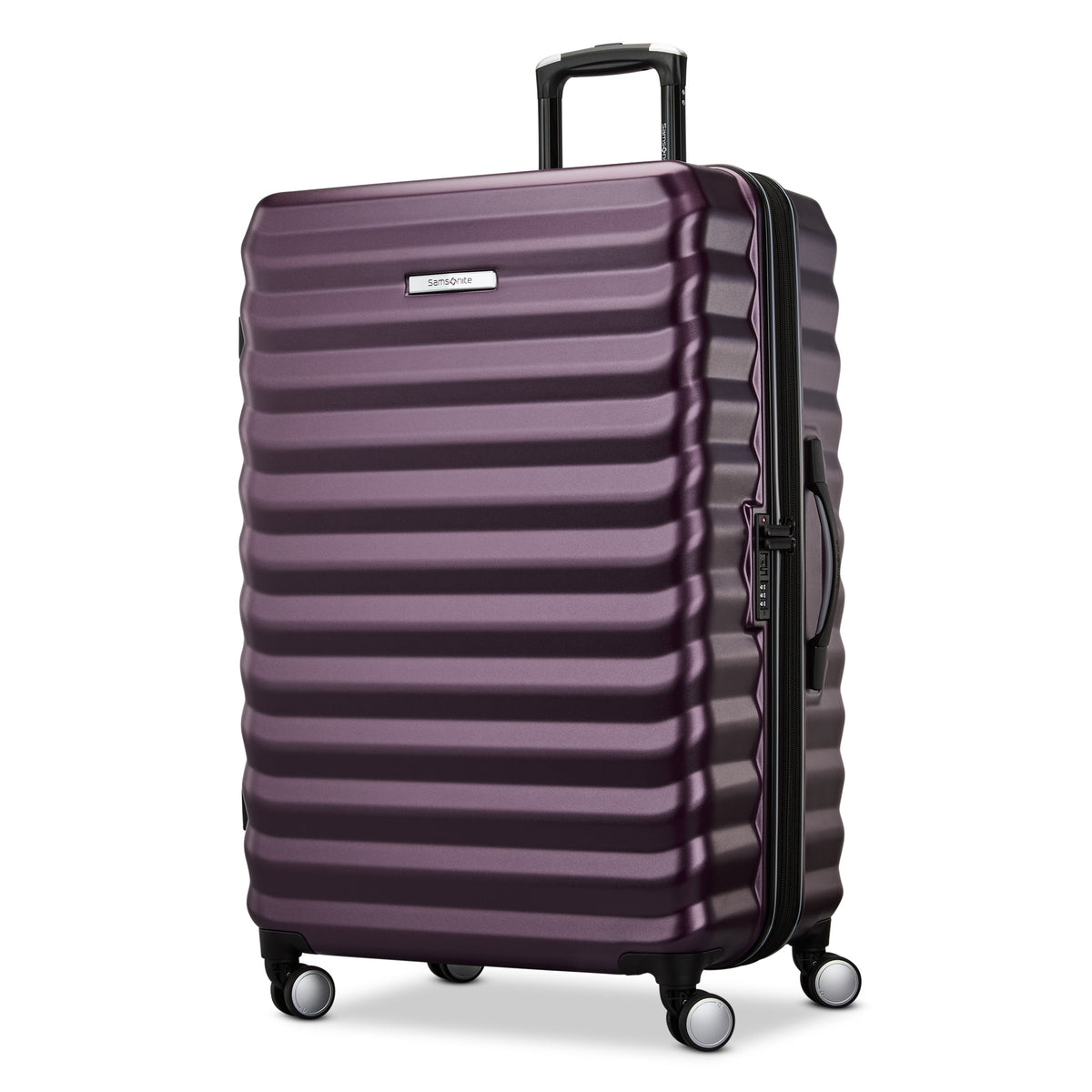 Samsonite Hard-Sided 28-Inch Lightweight Checked Large Expandable Element Suitcase: Durable, 360 Spinner Wheels, Adjustable Telescopic Handle, TSA-Approved Lock ( Dusk Purple , 28-Inch Checked-Large ) Dusk Purple 28 Inch Checked Large U3