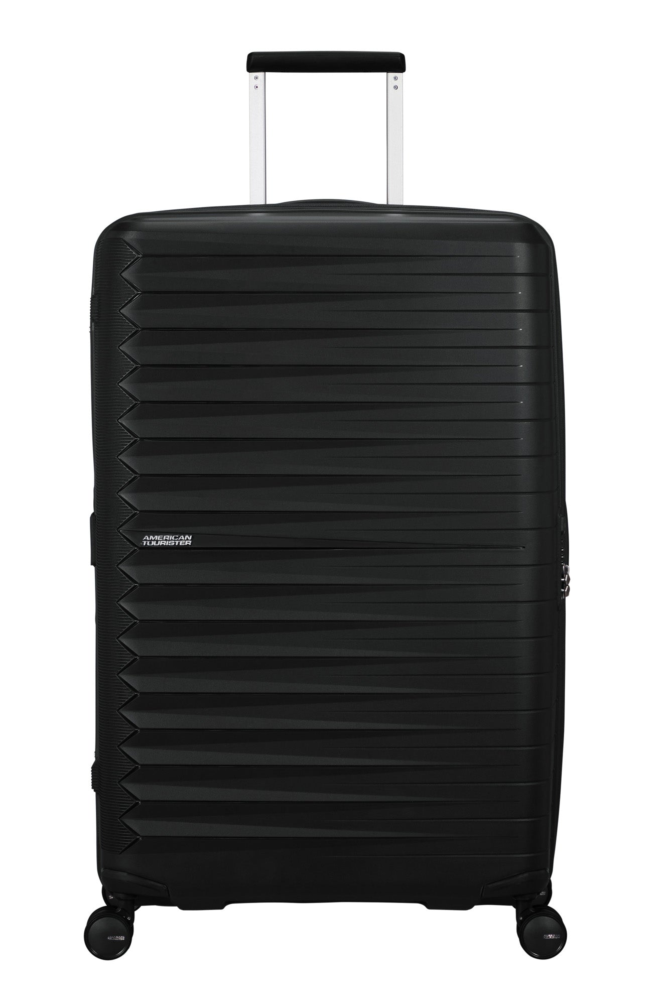 American Tourister Fastforward Expandable Hardside Luggage with Spinner Wheels, Large ( Flash Black , One Size ) Flash Black One Size U1