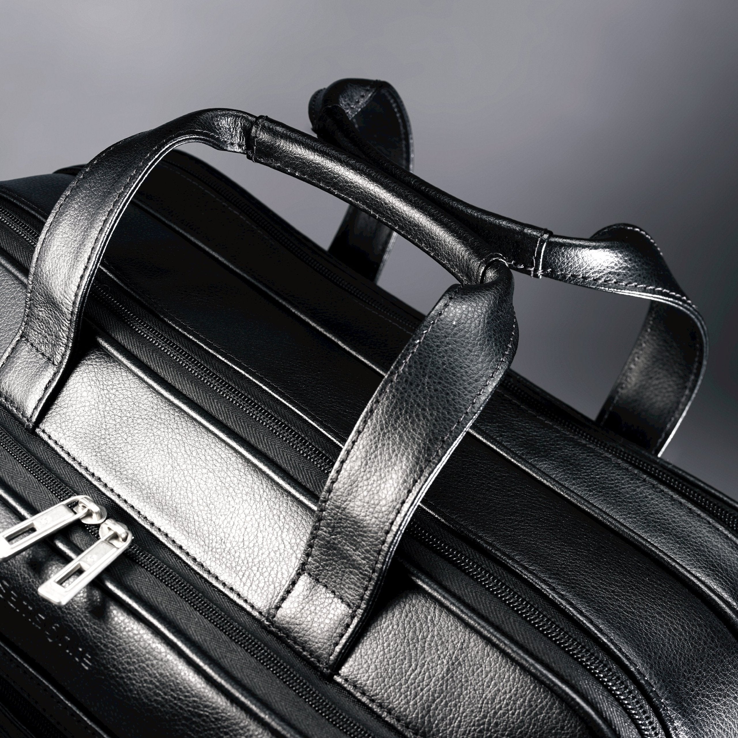 Samsonite Leather Expandable Briefcase 17 inch Black 17 U2
