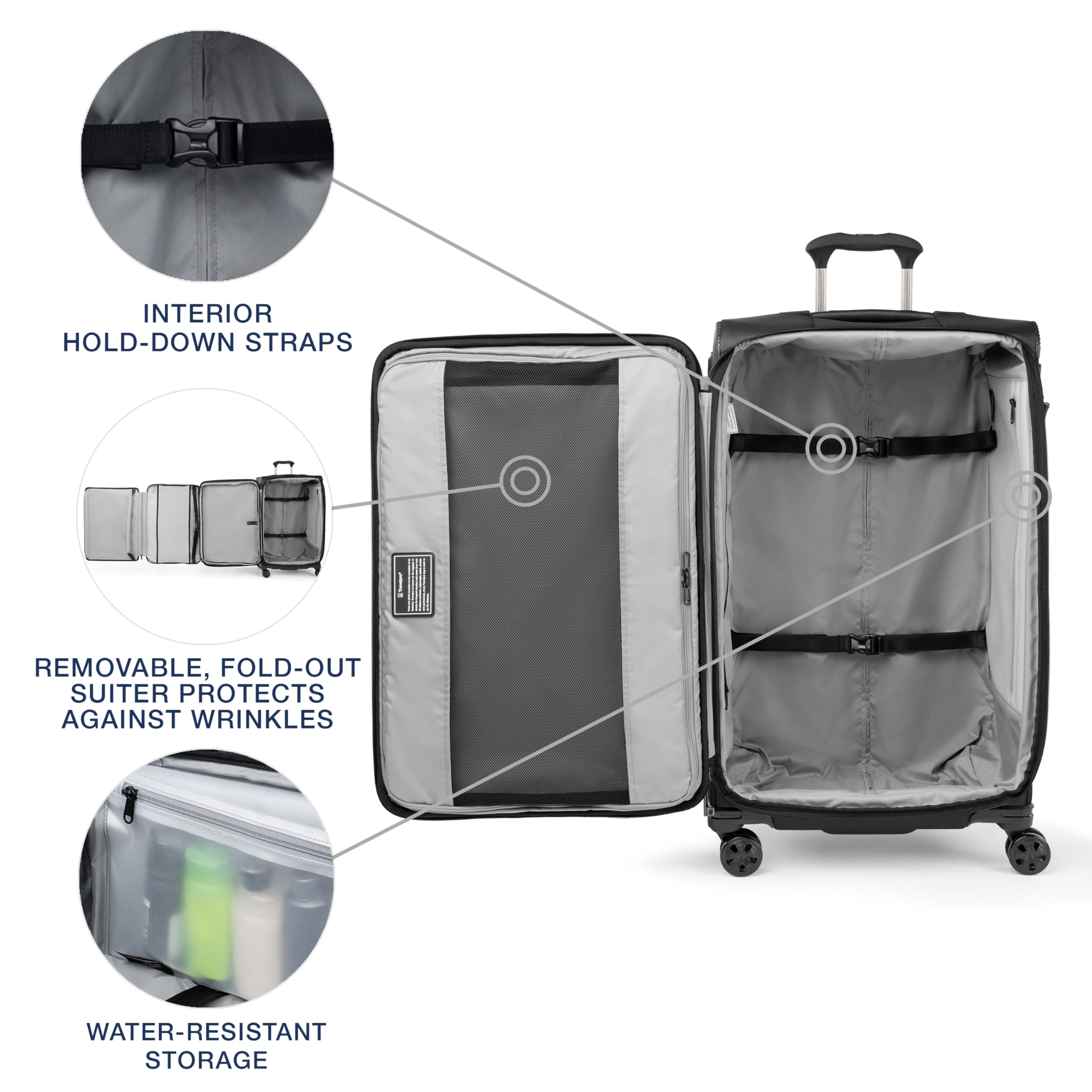 Travelpro Crew Classic Lightweight Softside Expandable Luggage, 2 Wheel Upright Rollaboard Suitcase, Men and Women ( Black , Checked Large 29-Inch ) Black Checked Large 29 Inch U1