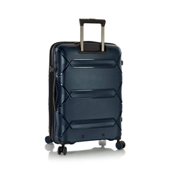 Heys Milos Durable and lightweight luggage, made with Duraflex impact-resistant material, TSA Combination Lock, Dual Spinner Wheels, and Expandable ( Navy , 26-Inch Checked-Medium ) Navy 26 Inch Checked Medium U1