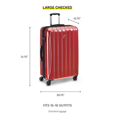 DELSEY Paris Helium Aero Hardside Expandable Luggage with Spinner Wheels ( Brick Red , 3-Piece Set (19/24/28) ) Brick Red 3 Piece Set 19 24 28 U3