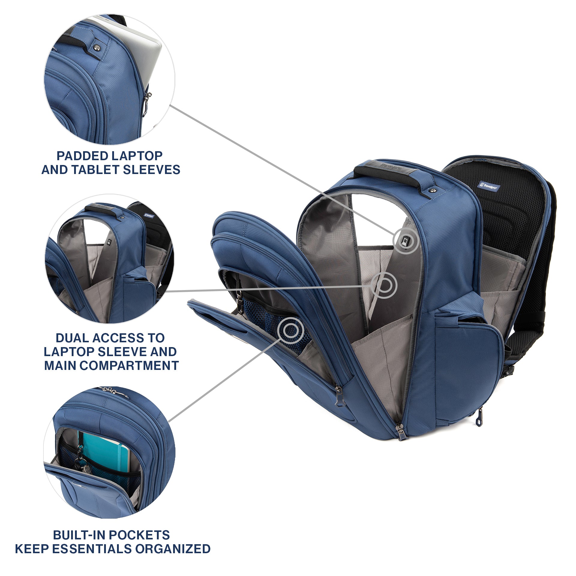 Travelpro Tourlite Laptop Backpack ( Blue , One Size ) Blue One Size U3