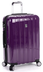 DELSEY Paris Helium Aero Hardside Expandable Luggage with Spinner Wheels ( Purple , Checked-Medium 24 Inch ) Purple Checked Medium 24 Inch U2